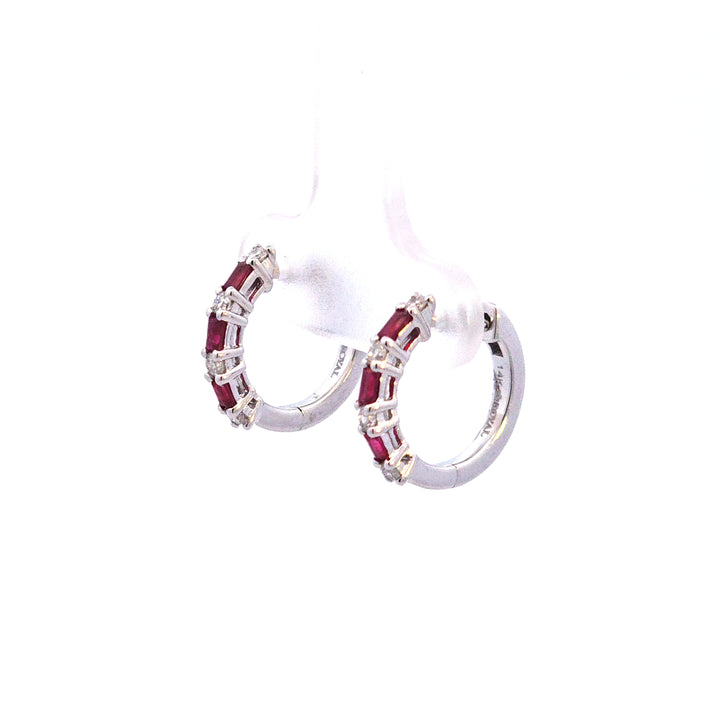14KW Ruby and Diamond Earrings