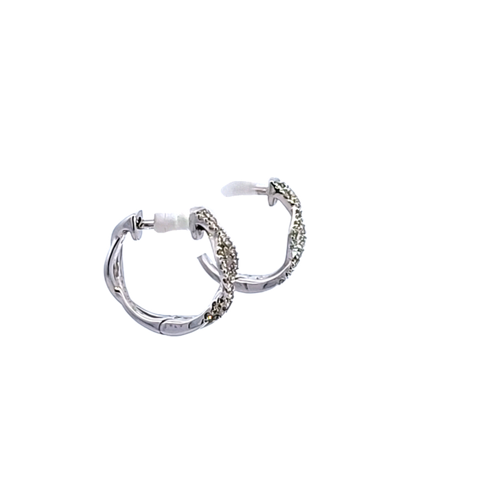 10KW Swirl Petite Huggie Diamond Earrings