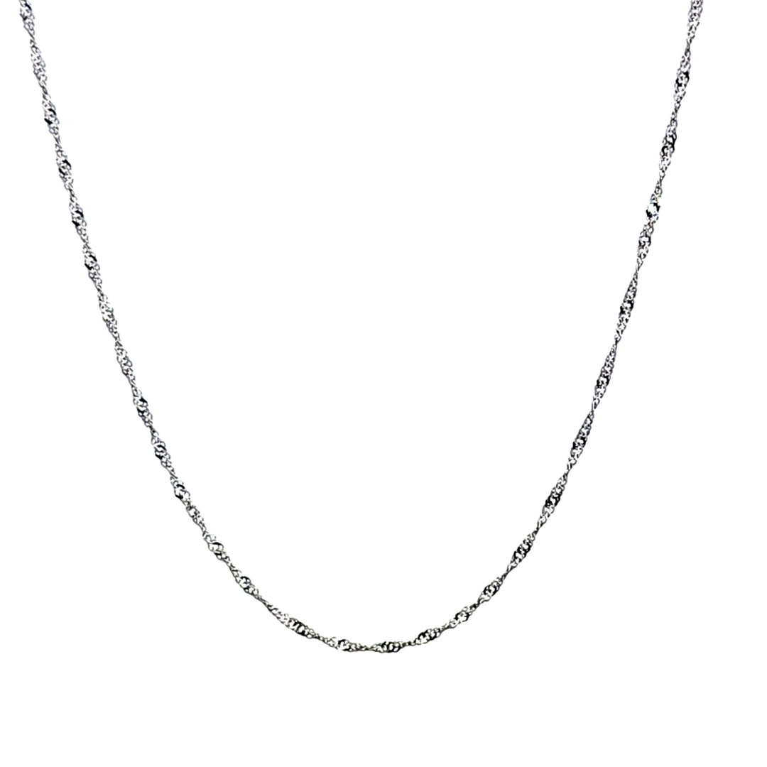 White 14 Karat Singapore Chain Length 18