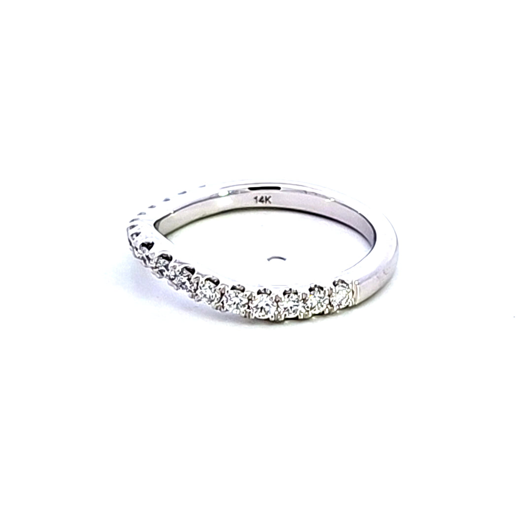 14KW Diamond Contour Wedding Band
