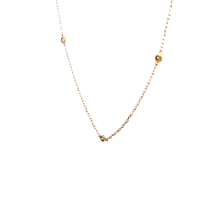 14KY Diamond Station Necklace