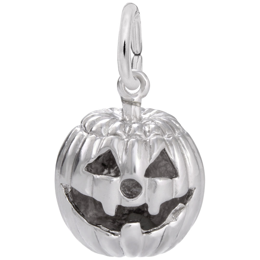 Sterling Silver Jack O Lantern Charm