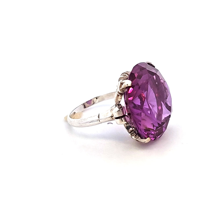 Sterling Silver Purple Synthetic Sapphire Estate Ring