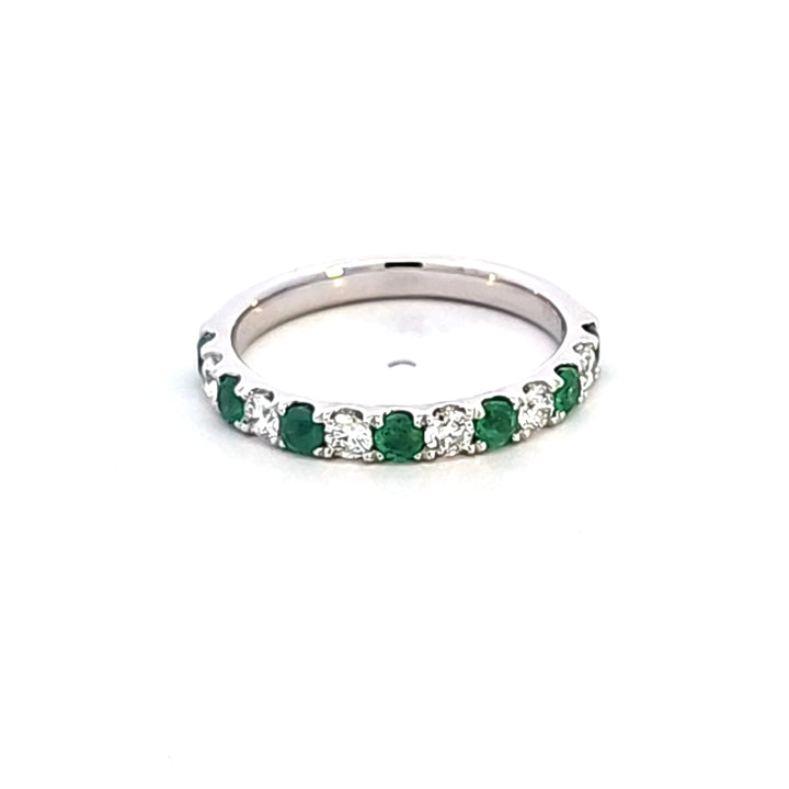 14KW Emerald and Diamond Band