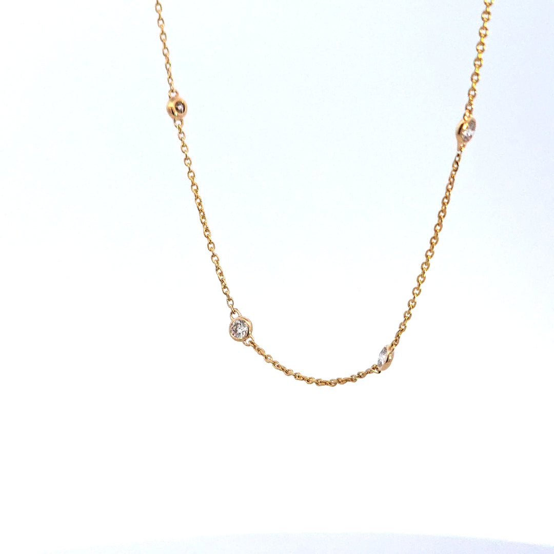 14KY Diamond Station Necklace