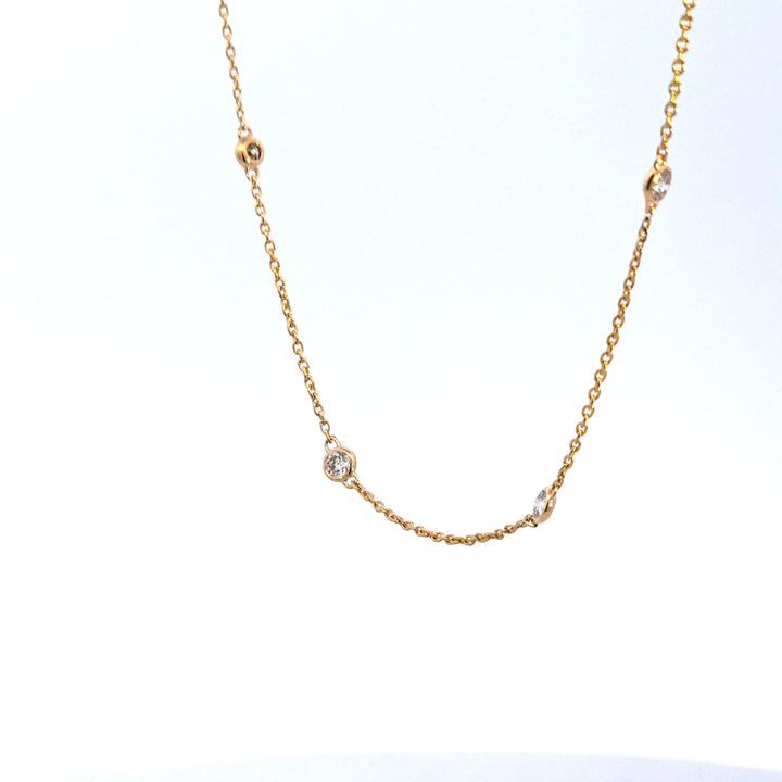 14KY Diamond Station Necklace
