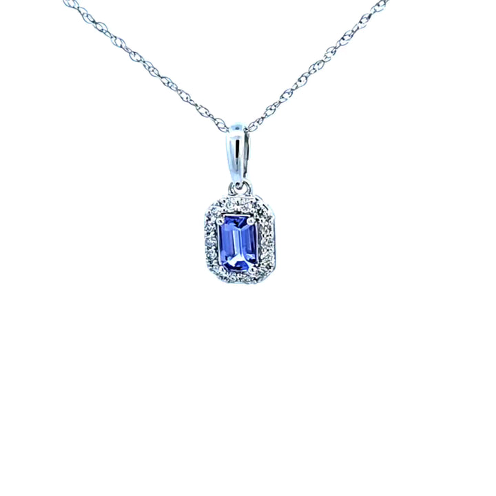 14KW Tanzanite and Diamond Pendant