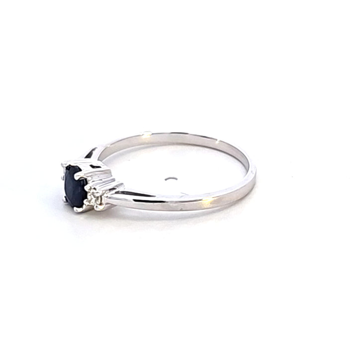 14KW Blue Sapphire and Diamond Fashion Ring