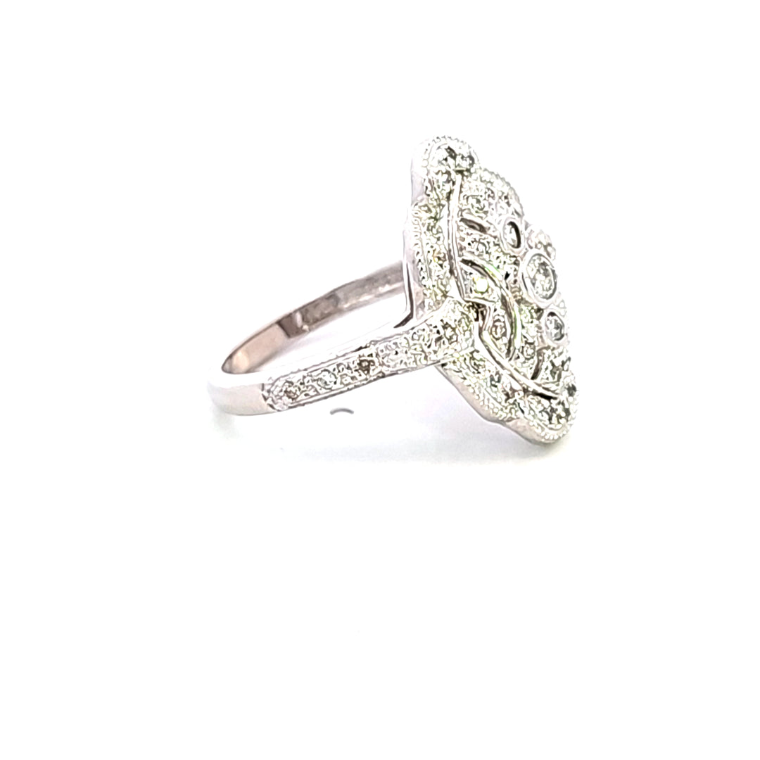 14KW Diamond Art Deco Estate Ring