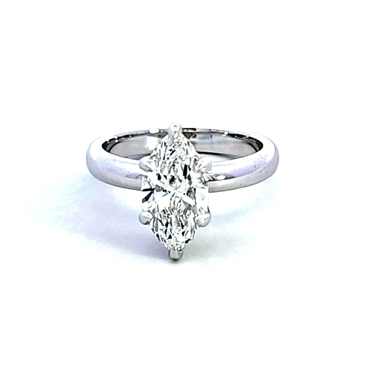 14KW 2.10 Carat Marquise Lab Grown Diamond Solitaire Engagement Ring