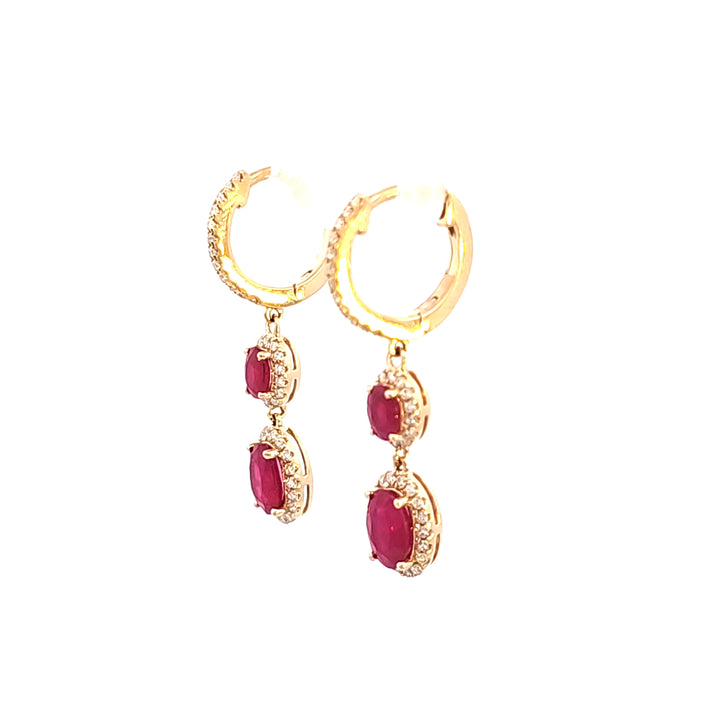 14KY Ruby and Diamond Earrings