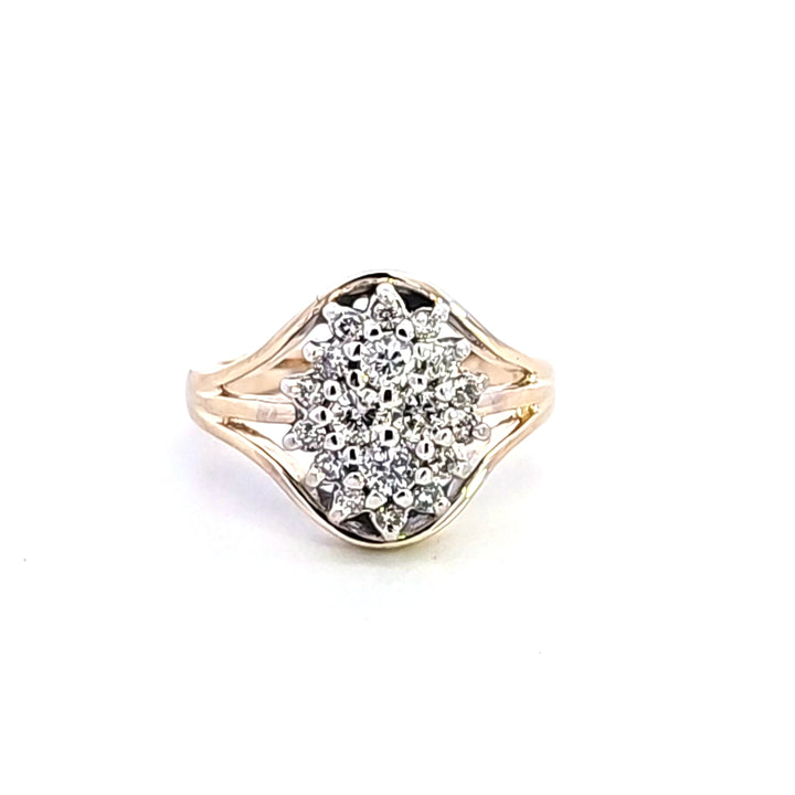 14KY Diamond Cluster Estate Ring