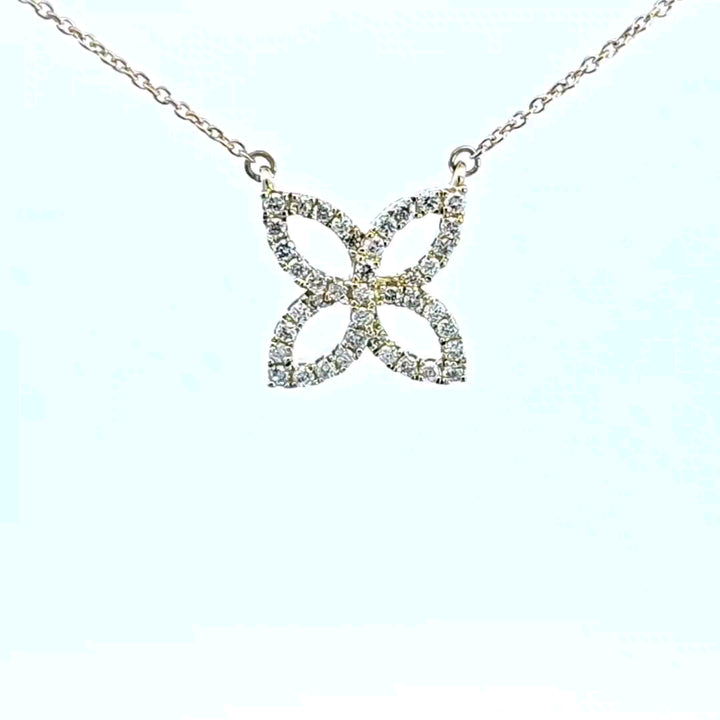 14KY Diamond Butterfly Pendant Necklace
