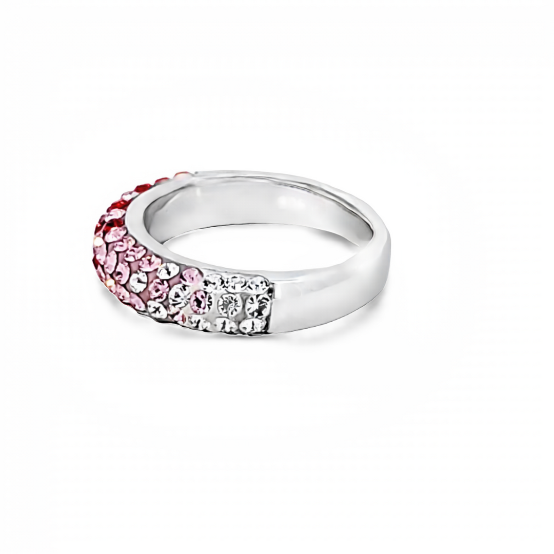 Sterling Silver Light Siam Crystal Ring