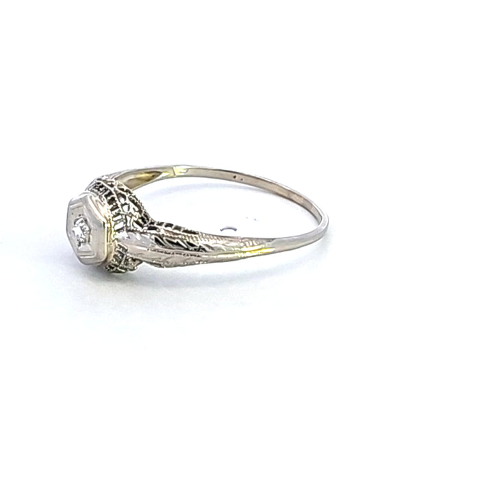 18KW Diamond Estate Ring