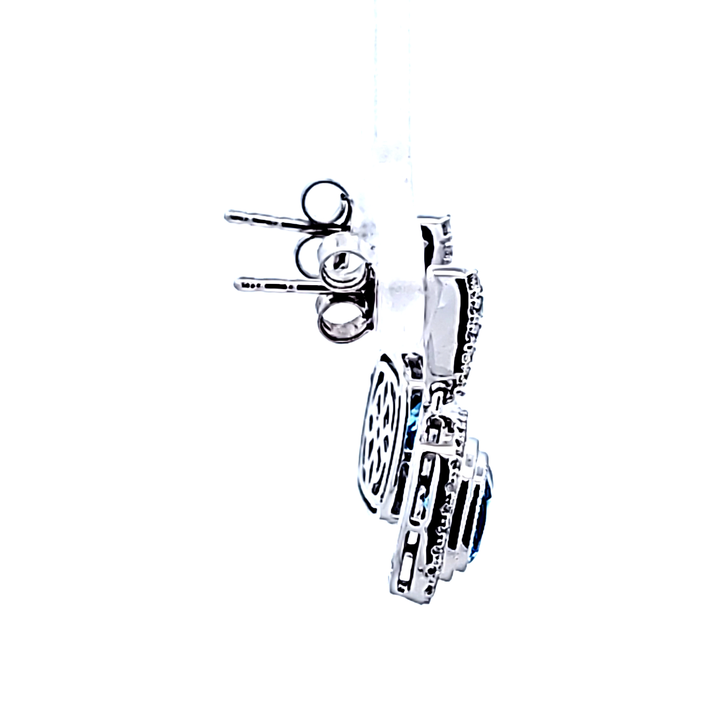 14KW Topaz and Diamond Earrings