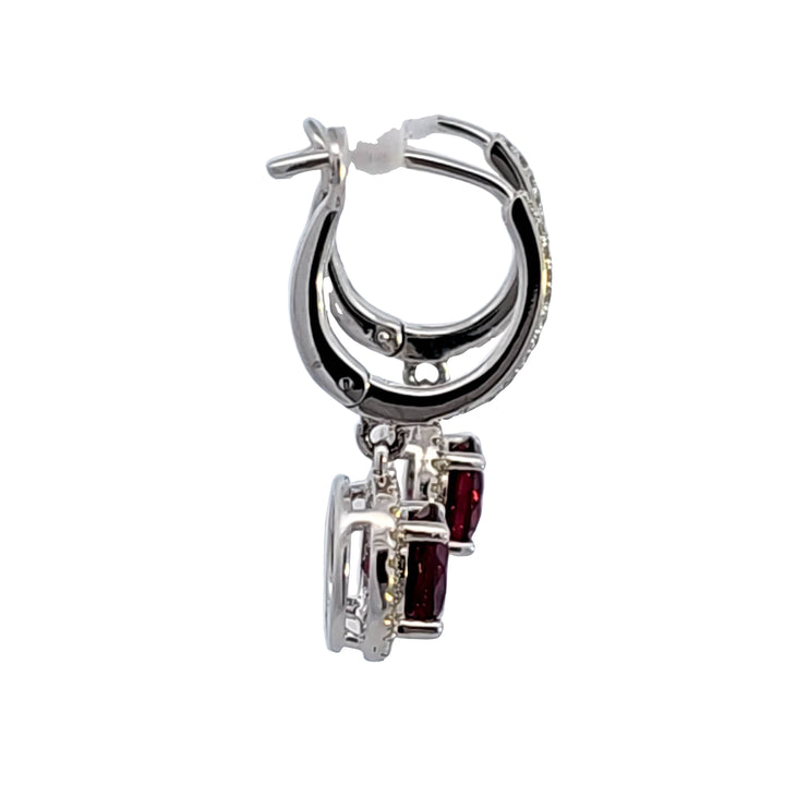 14KW Rhodolite Garnet and Diamond Earrings
