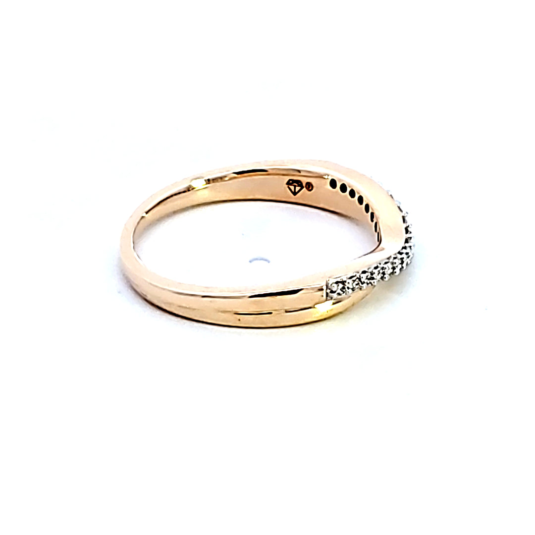 14KY Diamond Contour Wedding Band
