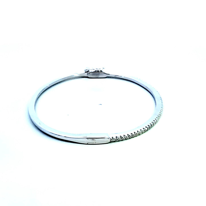 Sterling Silver and Platinum CZ Bangle Bracelet