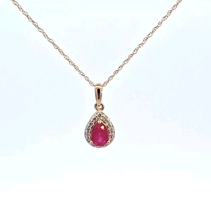 14KY Ruby and Diamond Pendant