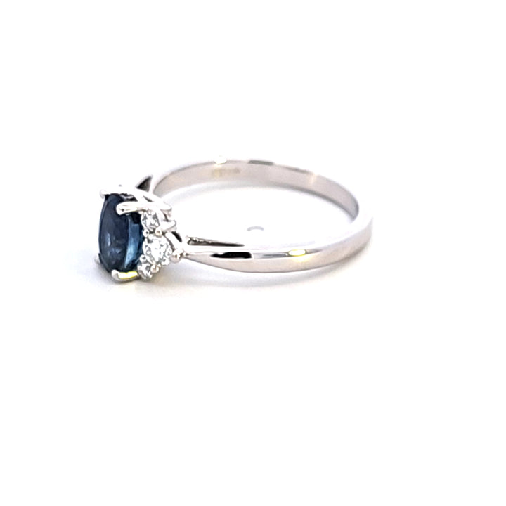 14KW Oval Sapphire and Diamond Ring