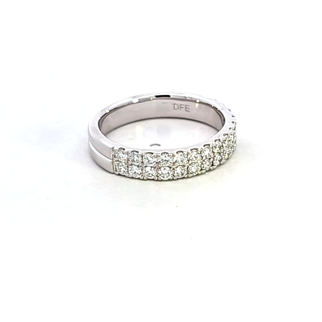 14KW Double Row Diamond Band