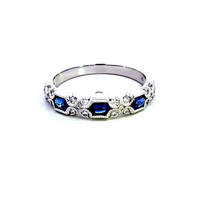 14KW Sapphire and Diamond Fashion Ring