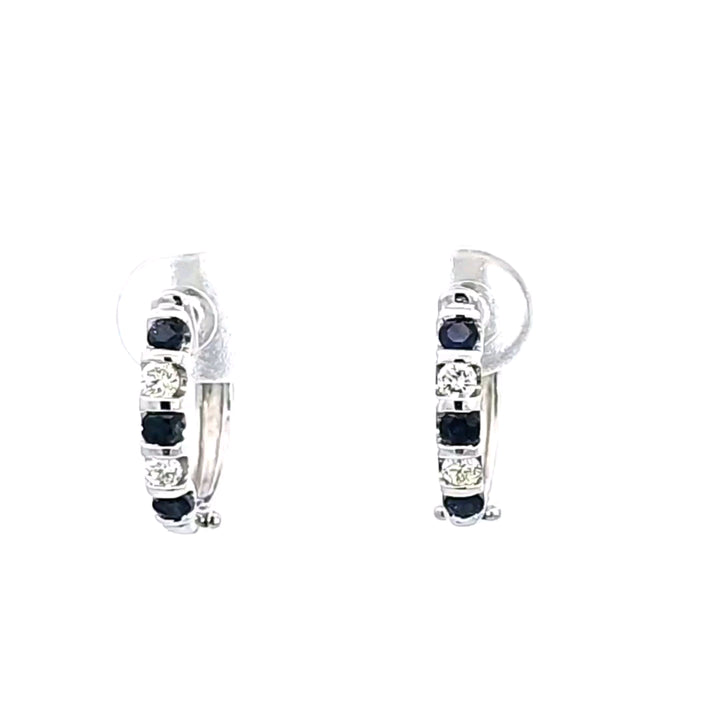 14KW Sapphire and Diamond Earrings
